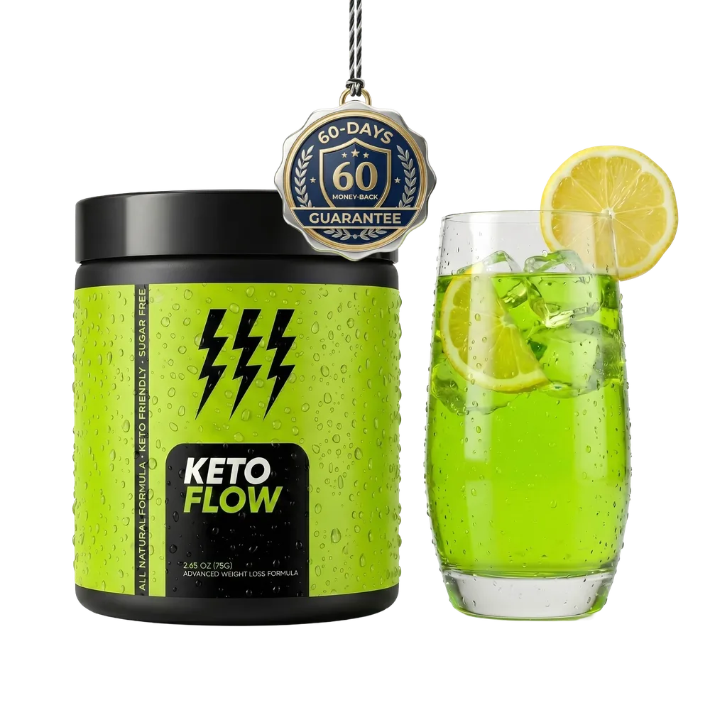Keto Flow drinkable green keto formula with 60-day guarantee